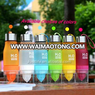 2017 hot sale products frosted color plastic fruit infuser fruit juicer bottle