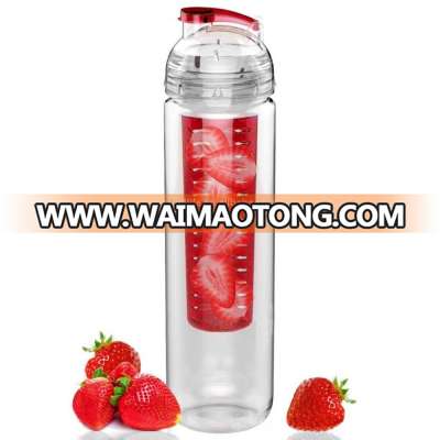 800-900ml bpa free fruit infuser wholesale tritan plastic water bottle