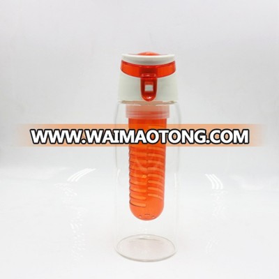 Glass flip lid fruit infuser water bottle