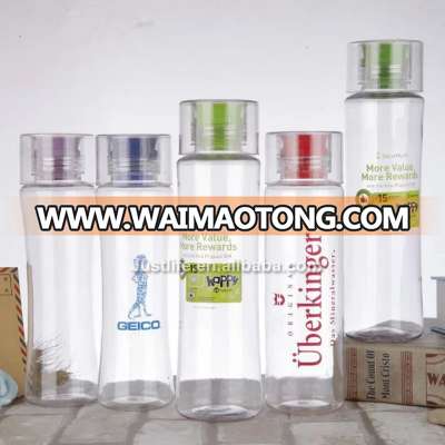 Classic design transparent plastic water bottle for drinks