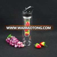 800ml tritan water fruit infuser bottle with straw